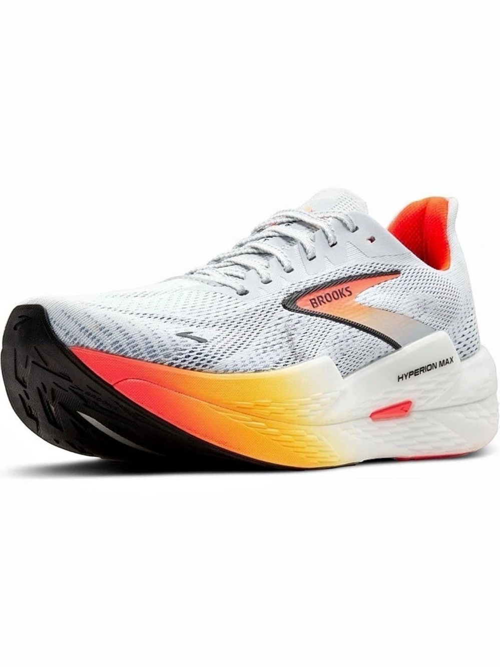 Brooks Hyperion Max 2 Athletic Running Shoes in White & Orange Like New
